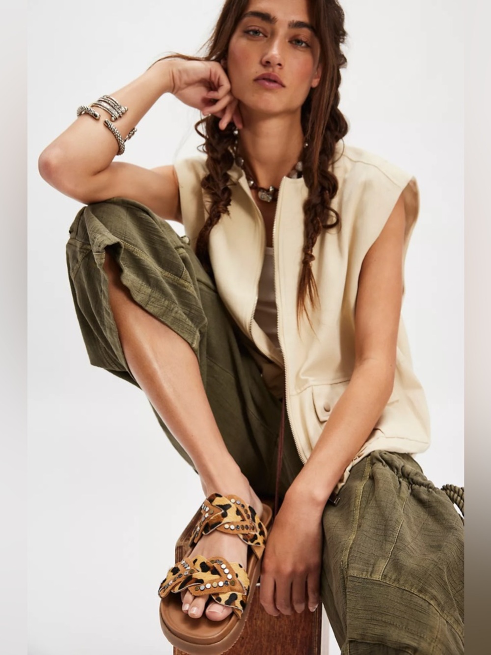 Free People Leo Hair Hide Sandals
